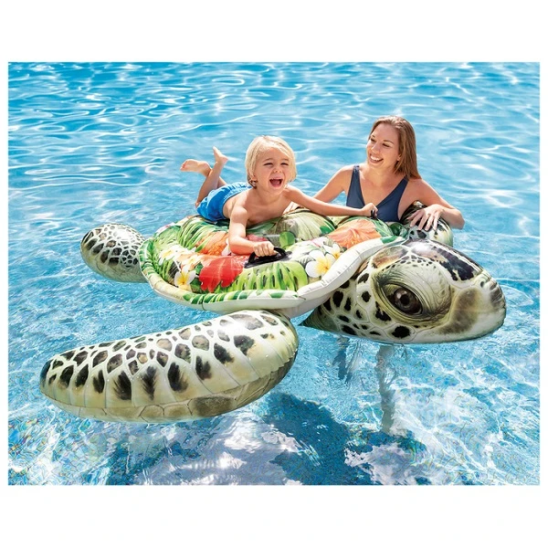 Intex надувной матрас-плот “морская черепаха” с ручками, 191х170 см, до 80 кг, 3+ 2