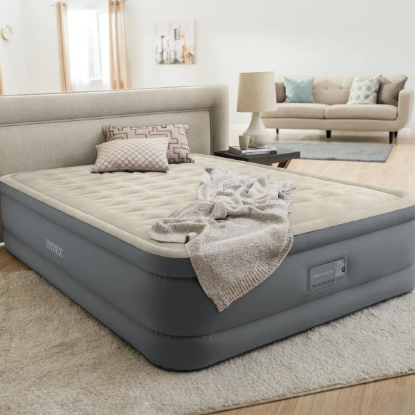 Intex надувная кровать “velur premaire ii” 152x203x46 см встр.нас. 220в, до 272 кг 2