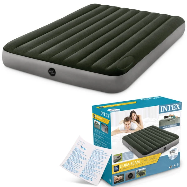 Intex надувной матрас “velur downy” 152x203x25 см co встроенным ножным насосом, до 272 кг 3