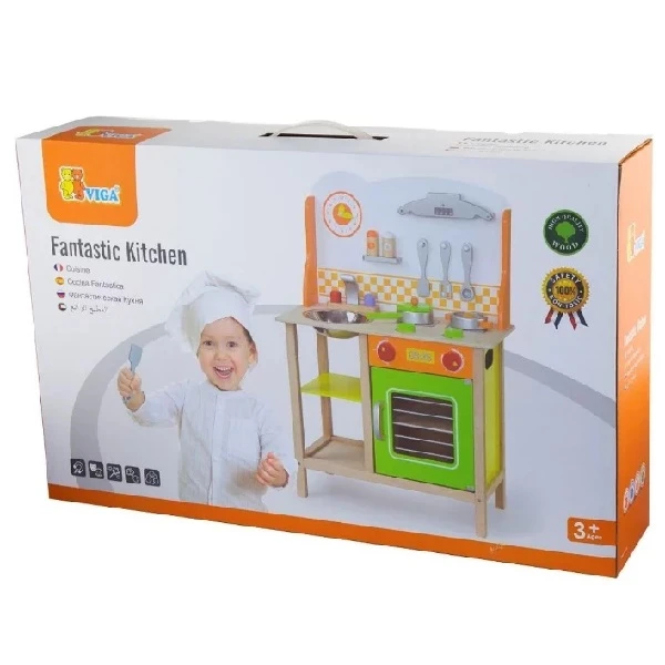 Bucătărie din lemn cu accesorii și culori fantastice 3