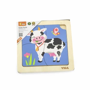 Mini-puzzle din lemn "Vaca"