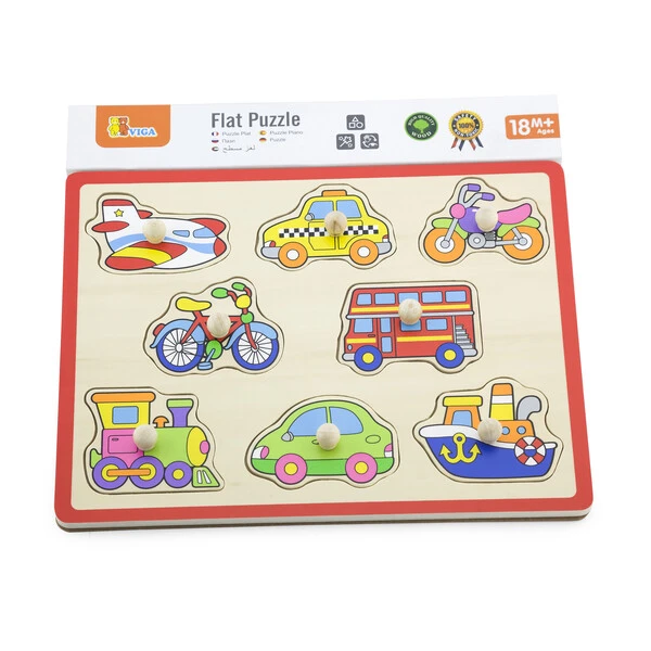 Puzzle din lemn cu buton „mijloace de transport" 6