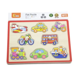 Puzzle din lemn cu buton „mijloace de transport" Thumbnail 6