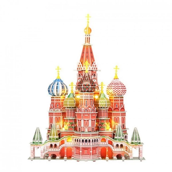 3d пазл “собор василия блаженного” со светодиодной подсветкой, 224 элемента 2