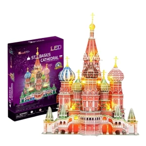 3d puzzle „catedrala sf. vasile” cu iluminare led, 224 elemente