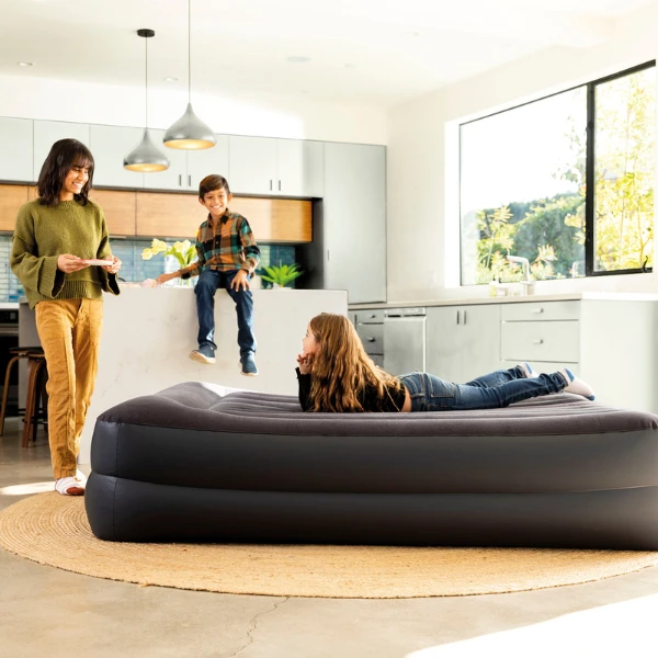 Intex надувной матрас “velur pillow” 152x203x42 см с подголовником, встр.нас. 220в, до 272кг 11