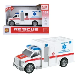 1:20 ambulanță cu fricțiune (lumini /sunete)