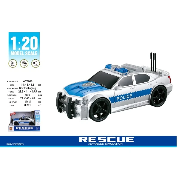 1:20 mașină de poliție cu fricțiune (lumini /sunete) 3