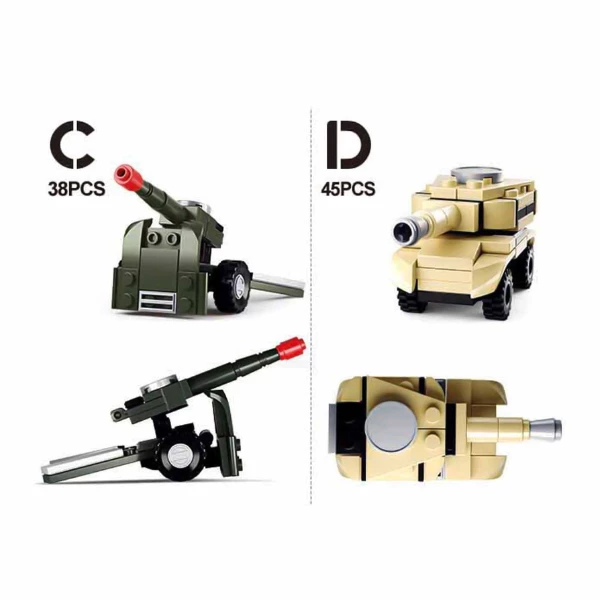 Set de construcție ”transport militar”, 4 modele, de la 38 pînă la 45 elem. 5