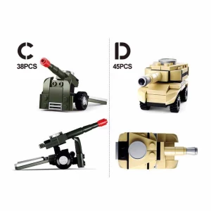 Set de construcție ”transport militar”, 4 modele, de la 38 pînă la 45 elem. Thumbnail 5
