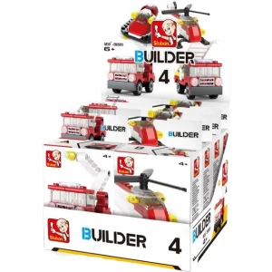 Set de construcție ”transportul pompierilor”, 4 modele, de la 23 pînă la 43 elem.
