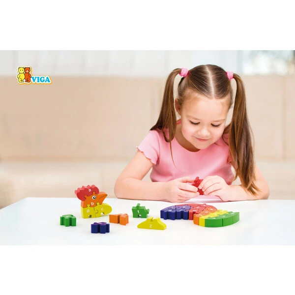 Puzzle 3d din lemn "cocoș" 6