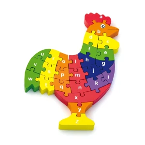 Puzzle 3d din lemn "cocoș"