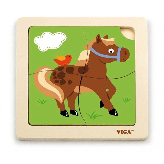 Mini-puzzle din lemn "cal" 4