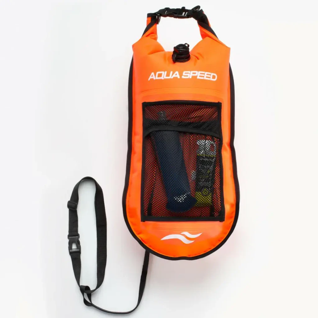 Буй для плавания в открытой воде aqua speed swim buoy + pocket 37x72cm col.75 sku 63230 5