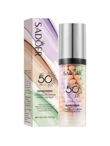 Sadoer трехцветная база под макияж консилер, spf50+, 40г