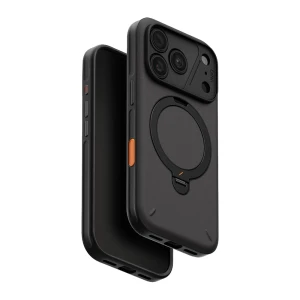 Чехол uniq для iphone 18 pro max 6.9 hybrid elix с 360° вращающейся подставкой, угольно-серый