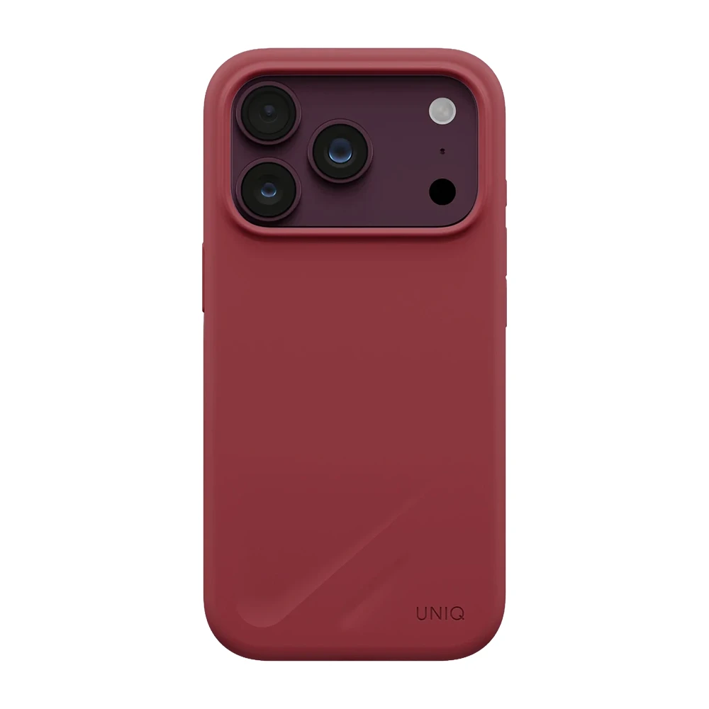 Чехол uniq для iphone 18 pro 6.3 гибридный magclick charging lino, клюквенно-красный 2