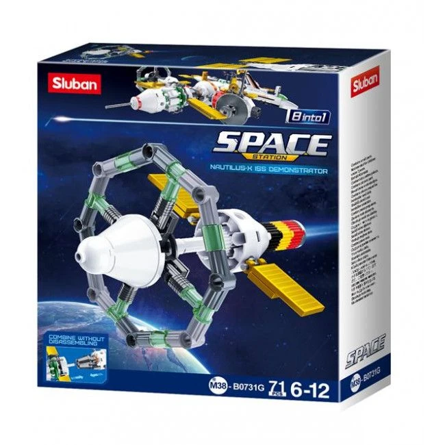 Set de construcție ”statie cosmica internationala”, 8 modele care se asamblează în 1 2