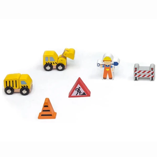 Calea ferata din lemn cu tren si accesorii, 39 elem. 3