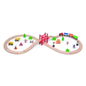 Calea ferata din lemn cu tren si accesorii, 39 elem. Thumbnail 8