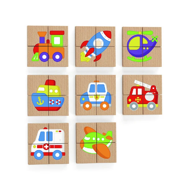 Blocuri magnetice cu imagini mijloace de transport (32 piese) 2