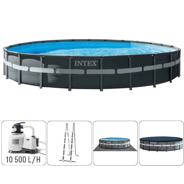 Intex бассейн ultra xtr frame 488x122cм, 19156л, металлический каркас 13