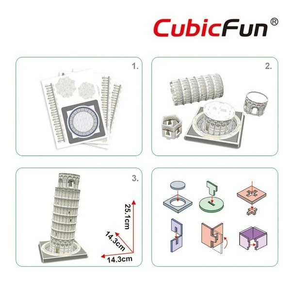 3d пазл пизанская башня 7