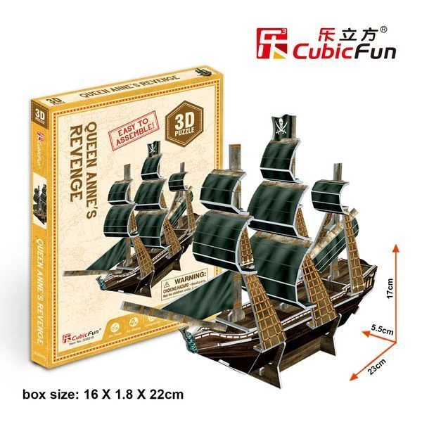 3d puzzle mini-corabie de pirați “răzbunarea reginei ana”, 24 elemente 3