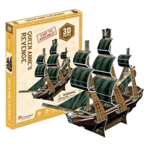 3D puzzle Mini-corabie de pirați “Răzbunarea Reginei Ana”, 24 elemente