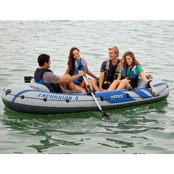 Intex надувная лодка “excursion 4” с веслами и насосом, 315x165x43 см, до 500 кг 6