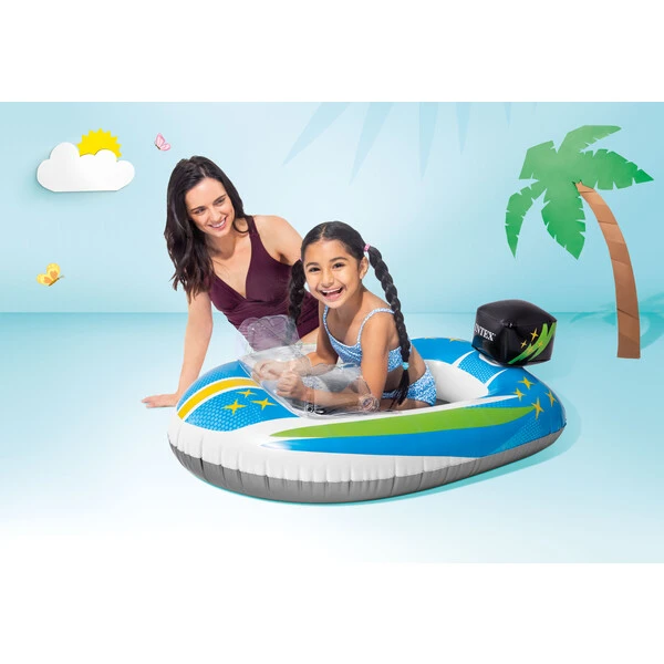 Intex детская надувная лодка со спинкой, до 27 кг, 3-6 лет, 3 модели, 11