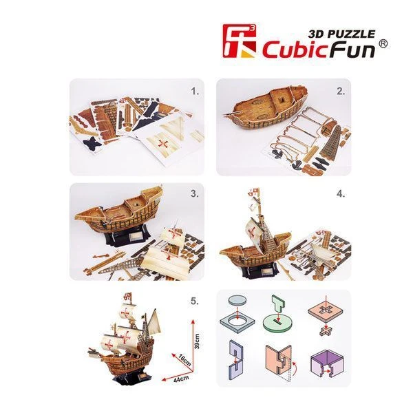 3d puzzle corabia lui columb „santa maria”, 113 elemente 5