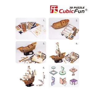3d puzzle corabia lui columb „santa maria”, 113 elemente Thumbnail 5