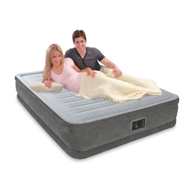 Intex надувная кровать “velur comfort-plush” 152x203x33 см, встр.нас. 220в, до 272 кг 2