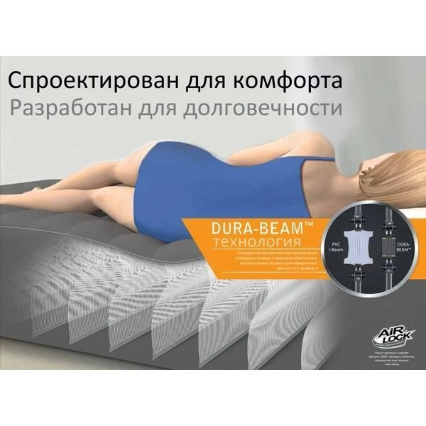 Intex надувная кровать “velur comfort-plush” 152x203x33 см, встр.нас. 220в, до 272 кг 4