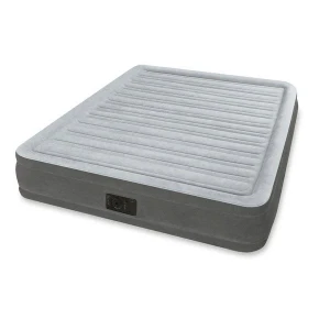 Intex pat gonflabil “velur comfort-plush” 152x203x33 cm cu pompă încorporată 220v, până la 272 kg