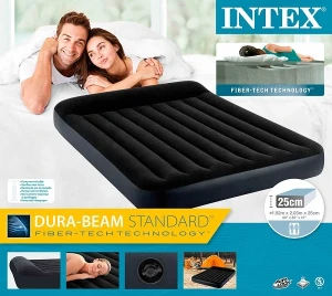 Intex saltea gonflabilă “velur classic” 152x203x25 cm cu tetieră, până la 272 kg Thumbnail 1