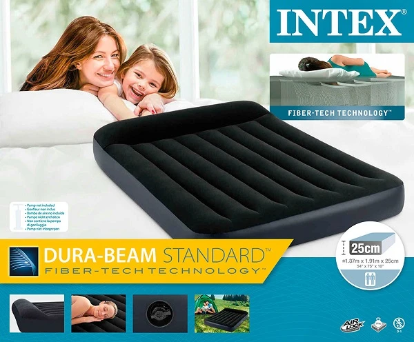 Intex saltea gonflabilă “velur classic” 137x191x25 cm cu tetieră, până la 272 kg 3