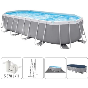 Intex piscină prism frame oval 610х305×122сm, 18202l, cadru metalic