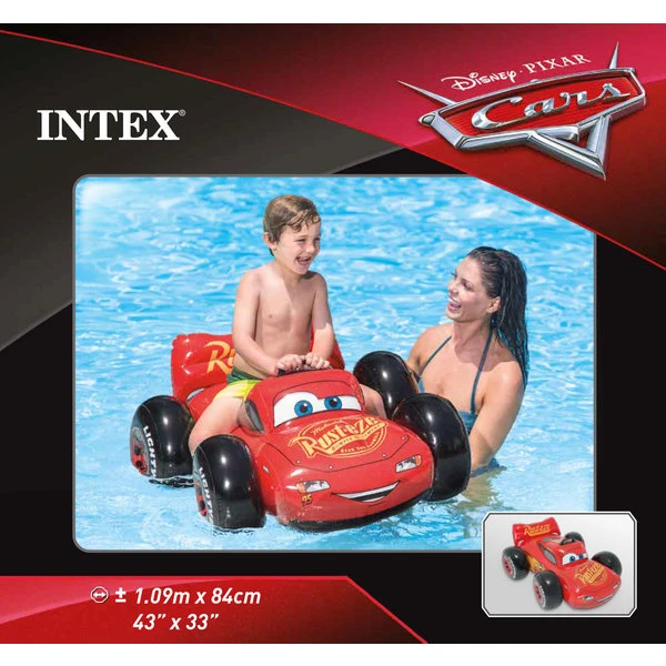 Intex надувной матрас-плот “тачки” с ручкой, 109х84 см, 3+ 3