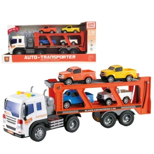 1:16 Camion pentru transport mașinuțe cu fricțiune (lumini /sunete)