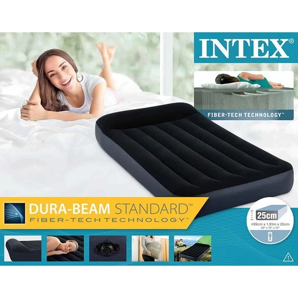 Intex saltea gonflabilă “velur classic” 99x191x25 cm cu tetieră, până la 136 kg 3