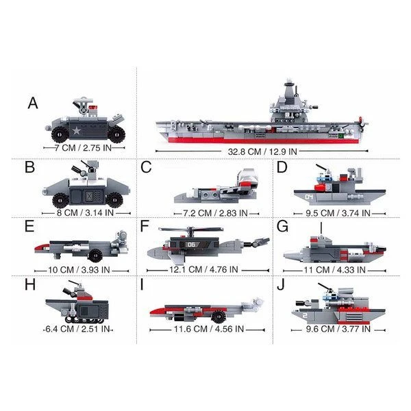 Конструктор “авианосец”, 10 моделей которые собирается в 1 3
