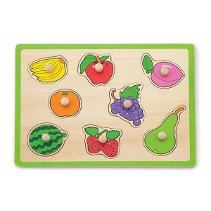 Puzzle din lemn cu buton „Fructe&quot; 8 elem.