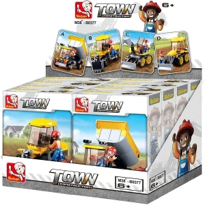 Set de construcție ”transport pentru construcții”, 4 modele, de la 91 pînă la 155 elem.