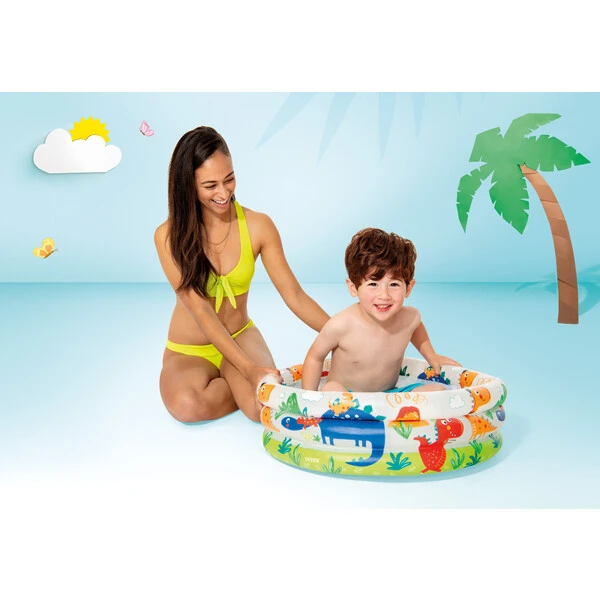 Intex детский надувной бассейн “друзья дино” 61×22 см, 28 л, 1-3 лет 2