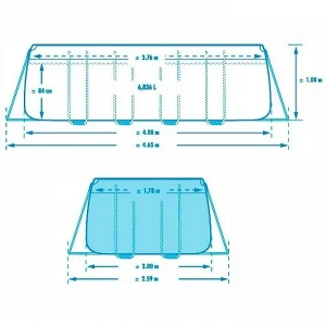 Intex бассейн prism frame rectangular 400x200x100cm, 6836л, металлический каркас Thumbnail 3