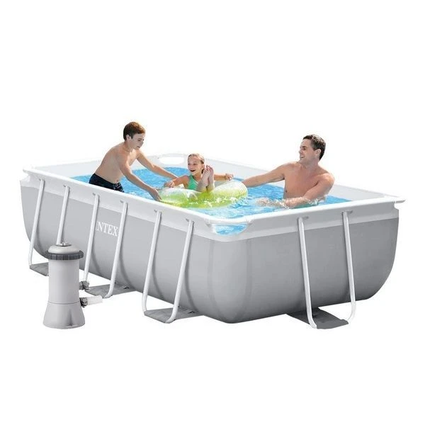 Intex бассейн prism frame rectangular 300x175x80 см, 3539л, металлический каркас 4