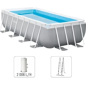 Intex piscină prism frame rectangular 300x175x80cm, 3539l, cadru metalic